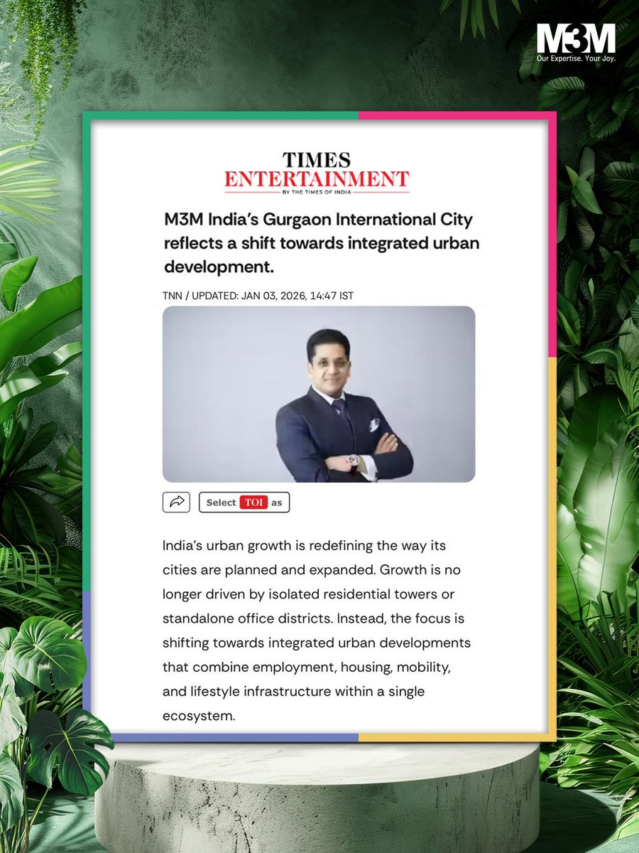 India’s urban growth is evolving, moving beyond standalone towers to true integrated cities that blend work, living, mobility and lifestyle into one ecosystem.
M3M India's Gurgaon International City exemplifies this shift, a 150-acre integrated urban development designed as