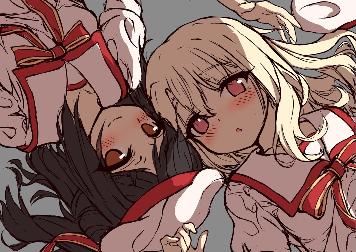 paste_yakusou's tweet image. 美遊とイリヤのラフ😘