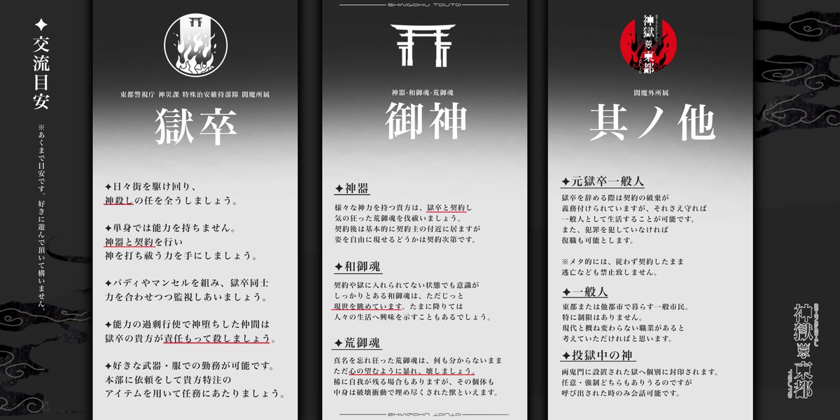 #神獄東都_アナウンス

▼交流目安

.