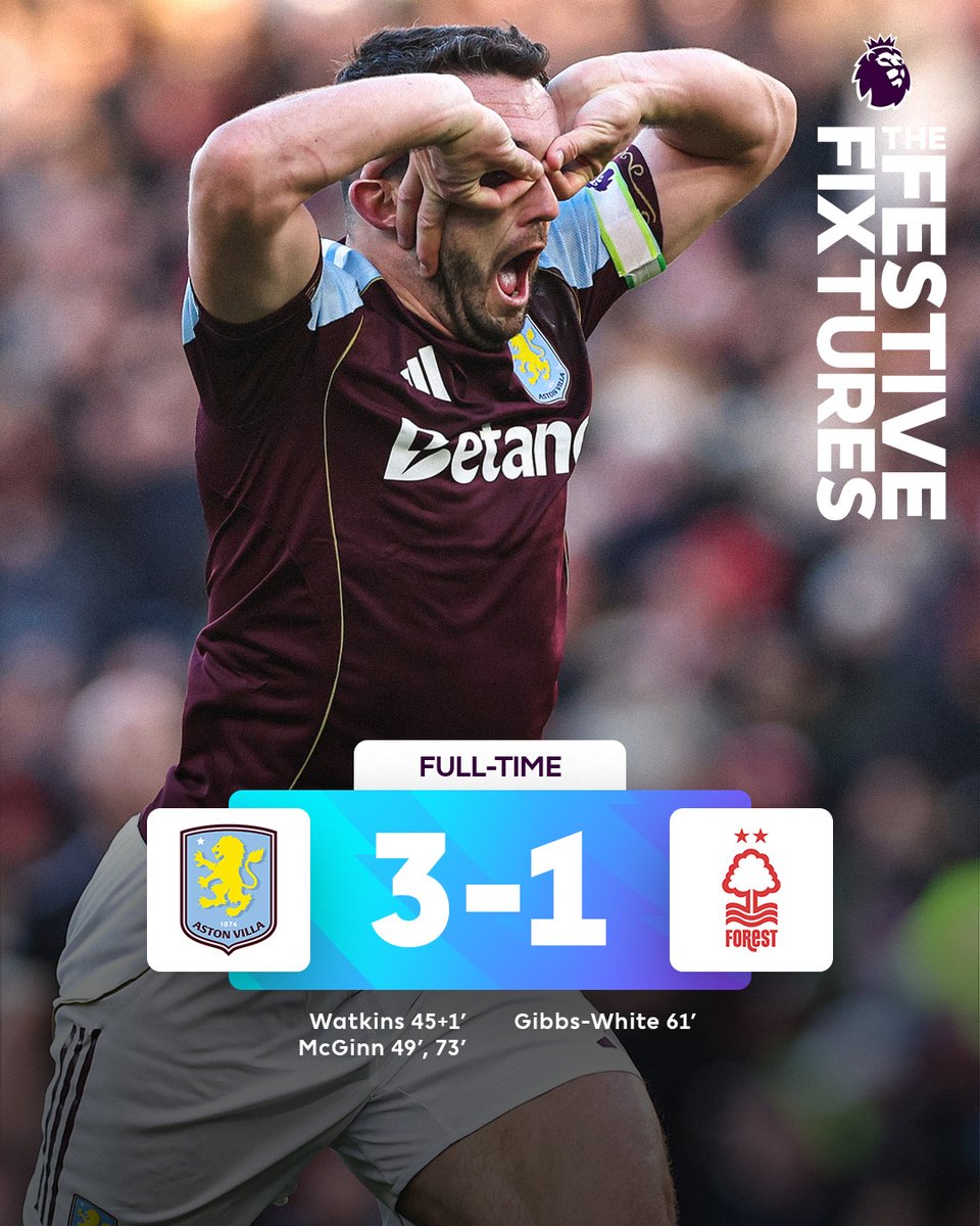 AVFCChicago's tweet image. Villa win 3-1 with Ollie opening the scoring before Jon McGinn gets his first PL brace! UTV

#AVFC #UTV #VILLA #ASTONVILLA #PREMIERLEAGUE