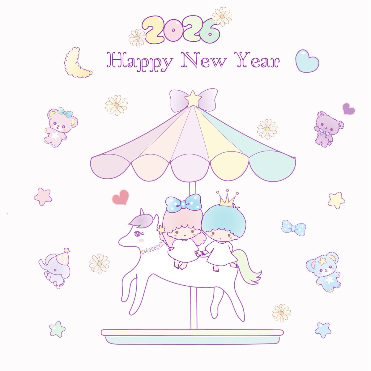 𝐻𝑎𝑝𝑝𝑦𝑁𝑒𝑤𝑌𝑒𝑎𝑟🥂⟡.·🕊 ͗ ͗𓂃🤍

今年もどうぞよろしくお願いいたします
𐔌՞⁔•͈ ·̫ •͈⁔՞𐦯𓂃 𓈒𓏸💜

 #リトルツインスターズ 
 #illustration