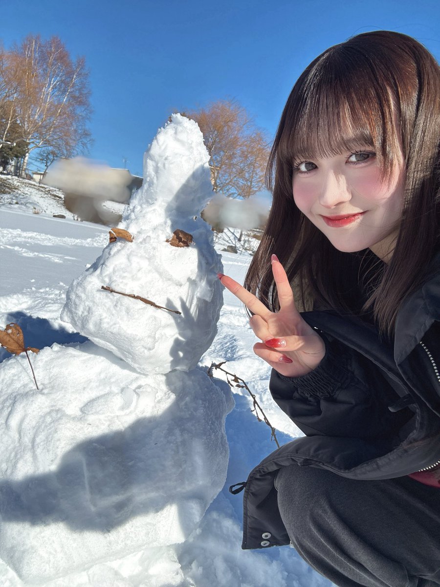 今日作った雪だるま✌🏻 みんな風邪ひかないようにねーー❕おやすみ