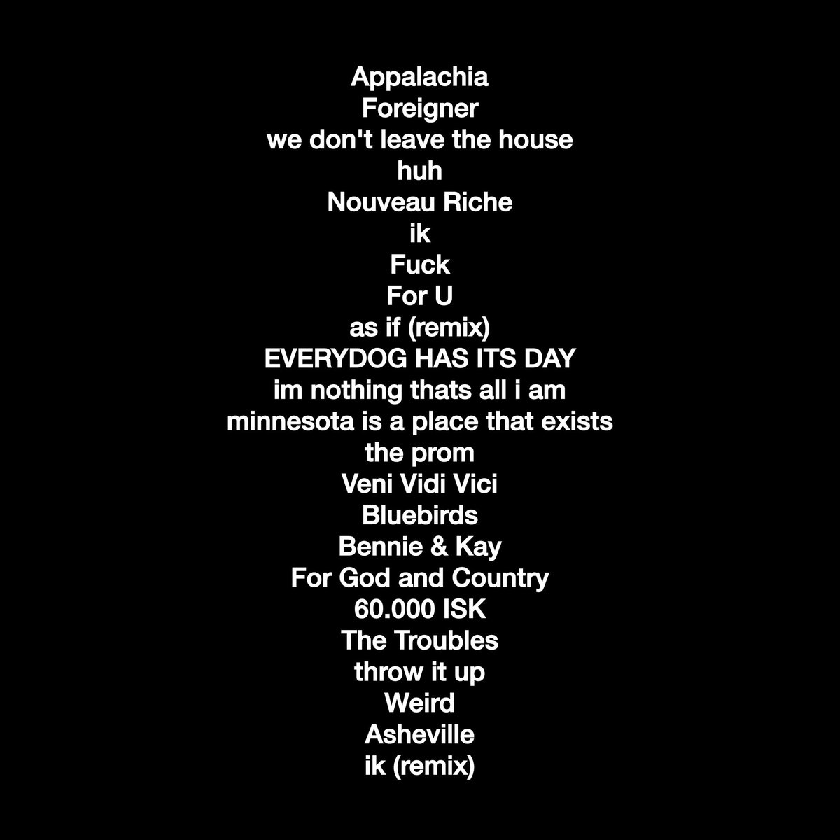 daneshutup's tweet image. ‘Y’all” tour OFFICIAL SETLIST