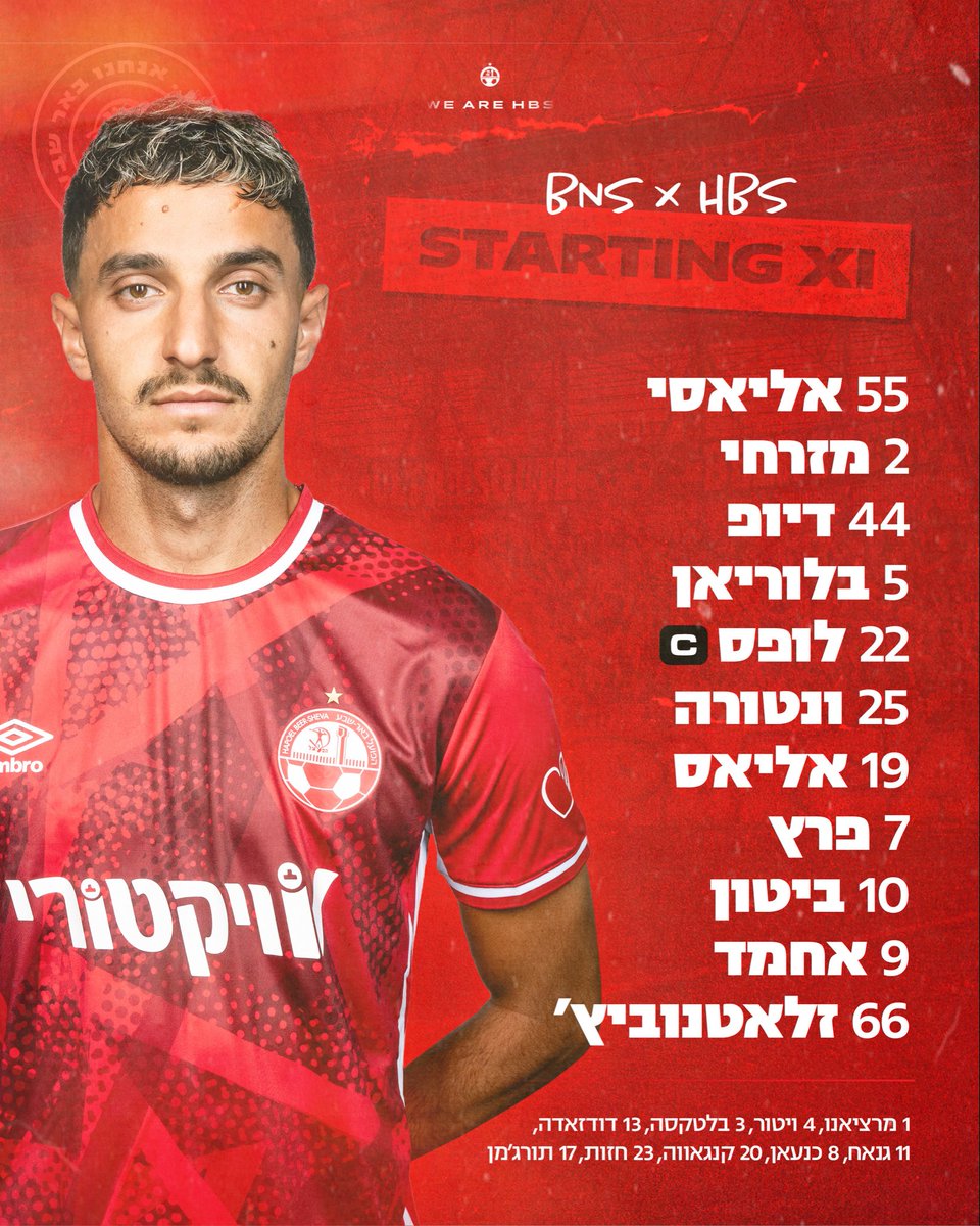 ההרכב למשחק הערב. בהצלחה ❤️