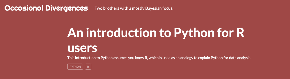 tangming2005's tweet photo. An introduction to Python for R users https://t.co/2Fq9aihiOh

and I built an app to play with R and Python Code on the web browser for free https://t.co/RZEEI79DVv https://t.co/y7Qj1zJhOV