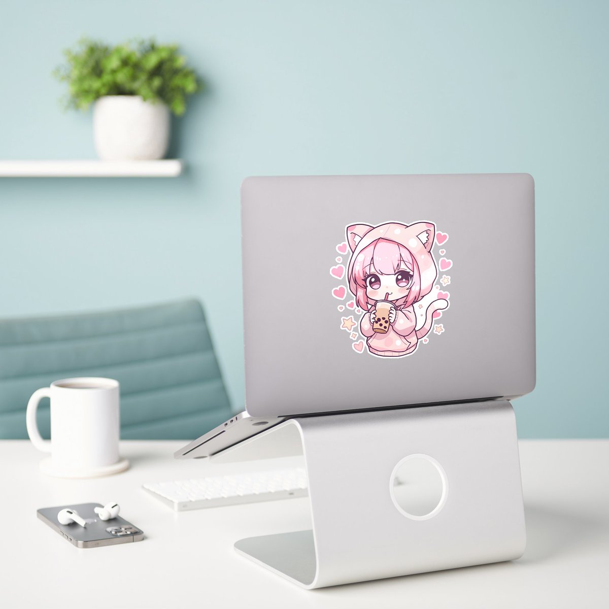 Modesign2000's tweet photo. Sticker kawaii d’un petit chat chibi https://t.co/Gf5iTcJ5CW via @zazzle https://t.co/LSiFA6IG2I