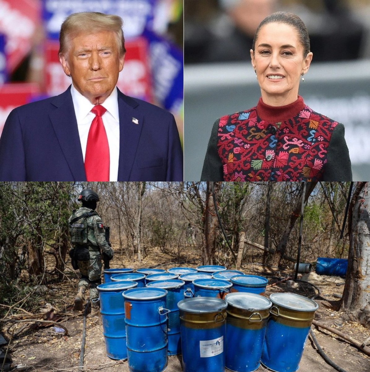 dataalerta's tweet photo. 🇺🇸🇲🇽🇻🇪 | Trump le dice a Fox y a sus amigos que "algo habrá que hacer con México", y agrega que "los cárteles gobiernan México".

Trump añade: "Le he preguntado a la presidenta Sheinbaum numerosas veces: ¿quiere que eliminemos a los cárteles?". https://t.co/vQxZaHT8VP