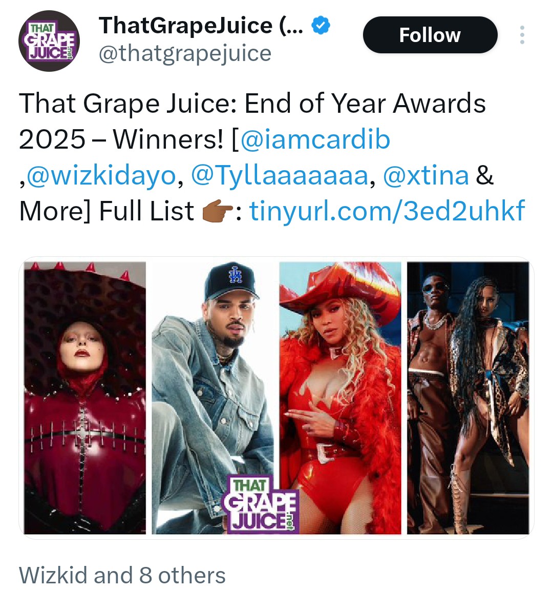 AfricaFactsZone's tweet image. Wizkid's Kese was the 8th most streamed song in the world on social music platform, Stationhead in 2025.

The song was released in 2024.

His fanbase, Wizkid FC has won 5 ThatGrapeJuice Awards for Most Active Fanbase and 4 TBN Social Awards for Top Music Fanbase consecutively.