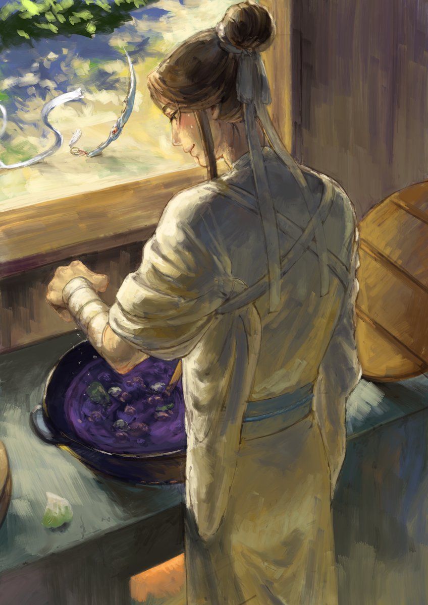 おはよう(続)
(今朝の絵の包帯無しバージョン)
(我々は鍋の蓋です)