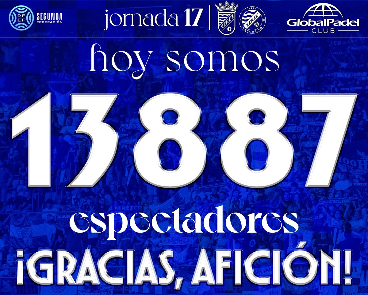 🤯 XERECISTAAAAAAS HOY SOMOS EN CHAPÍN 1️⃣3️⃣.8️⃣8️⃣7️⃣ ESPECTADORES.

☔️ ¿Qué hoy que? Ah, sí, es verdad: hoy juega el Xerez Club Deportivo. 😉

#XerezCDXerezDFC