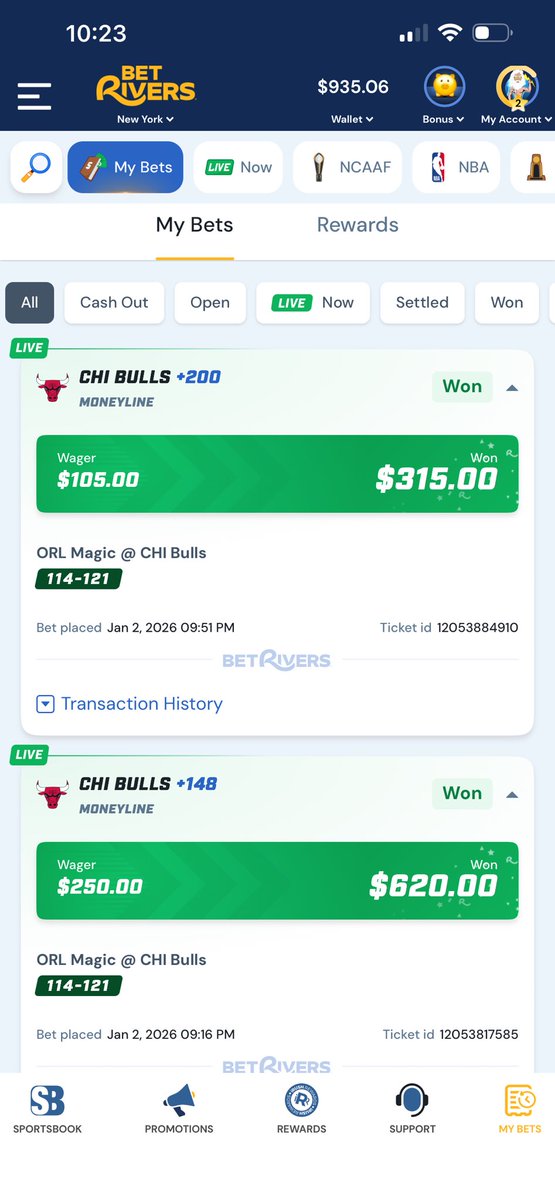 having a great start of the year with <a href="/BetRivers/">BetRivers Sportsbook</a> picking winners follow back for live betting picks🤝💰💰
