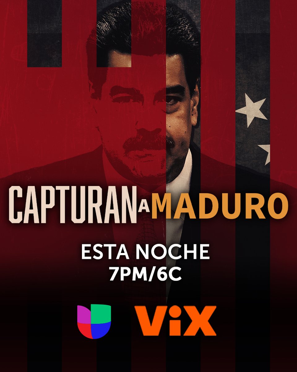 🎥 Especial periodístico 'Capturan a Maduro'.

Detalles del operativo tras declaraciones de Trump y las reacciones a lo ocurrido.

⏰ Esta noche de sábado a las 7 pm / 6 C.
📺📲  <a href="/Univision/">Univision</a> y <a href="/VIX/">ViX</a>.