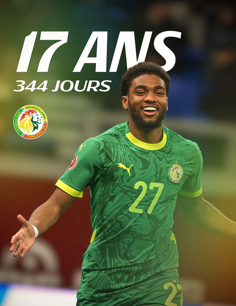 IdolesTv's tweet photo. À 17 ans et 344 jours, Ibrahim Mbaye devient le plus jeune buteur sénégalais de l’histoire de la Coupe d’Afrique des Nations. #Prodige 💫 https://t.co/4WI9ZgBaI3