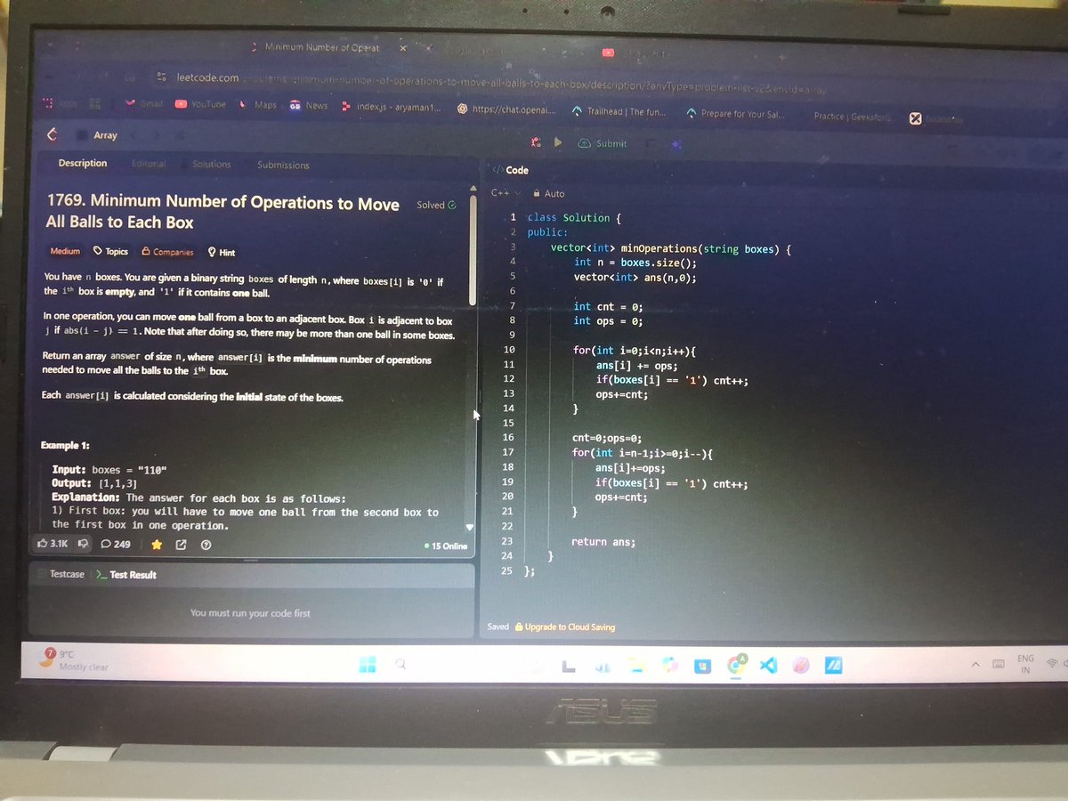 HeIsAGoodCoder's tweet image. Solved a good prifix sum problem today !
Don't know why it feels like i m wasting my time while doing dsa, because i always see use gemini or videos to solve ques. And my 450 solved dsa ques didn't helped me getting a good job oncampus.😭
#dsa #job #sde