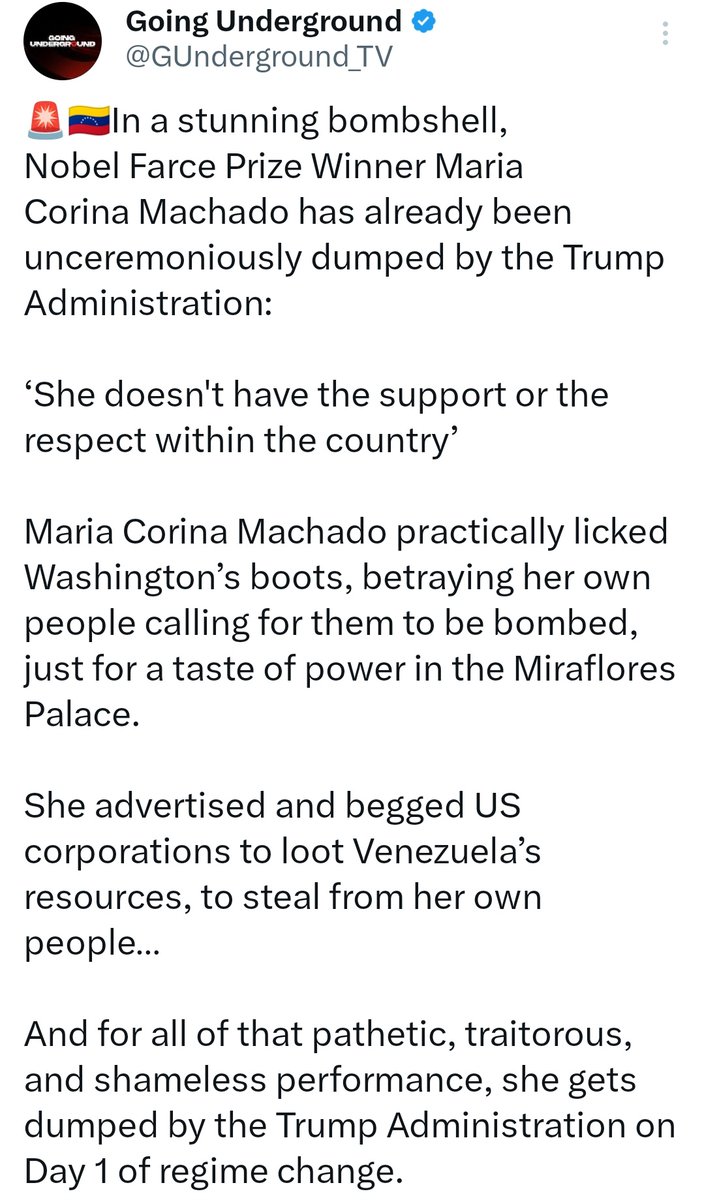 YET ANOTHER BETRAYAL BY TRUMP
In all seriousness,how is the Kremlin perceiving this and other recent dramatic events(attempted assassination of Pres Putin) w/regard to BONA FIDE peace discussions for long-term future of Ukraine?
PE
x.com/i/status/20075…

x.com/i/status/20069…