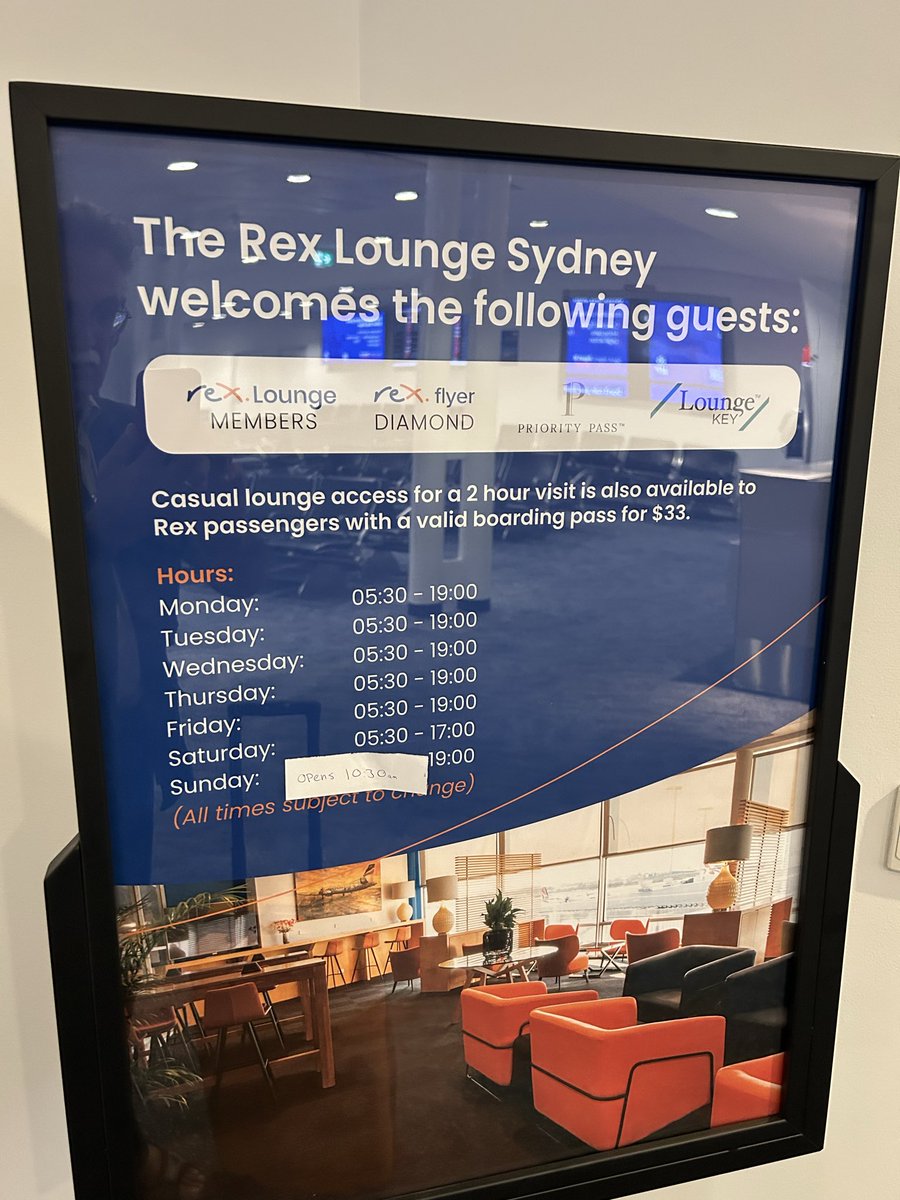 danielsteenstra's tweet photo. @prioritypasscom Disappointing that Rex Lounge at SYD T2 couldn’t be bothered to open on time today. No apology. No explanation. Uselessly https://t.co/LucJURWwF2