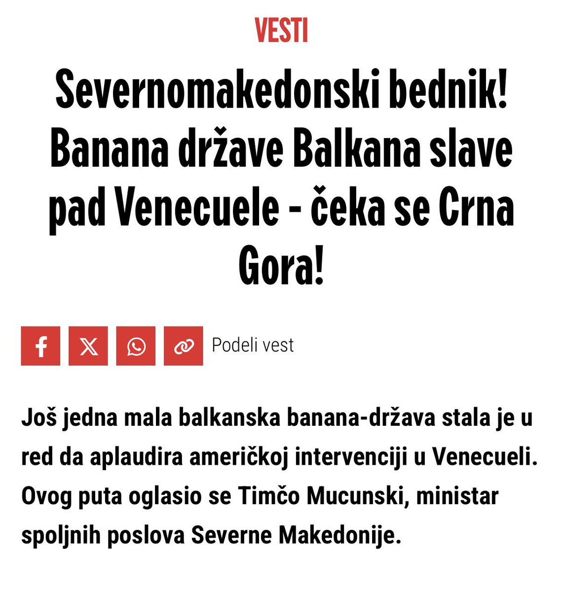 Ќе пукнат београѓани и пропагандната машинерија на Вучиќ дека Македонија конечно е независна држава и носи одлуки без да коленичи и прашува кај соседите.

Баш би сакал да ве видам како ќе ја релативизирате употребата на „Северномакедонски” и „Банана држава” 🤡🤡🤡

👉