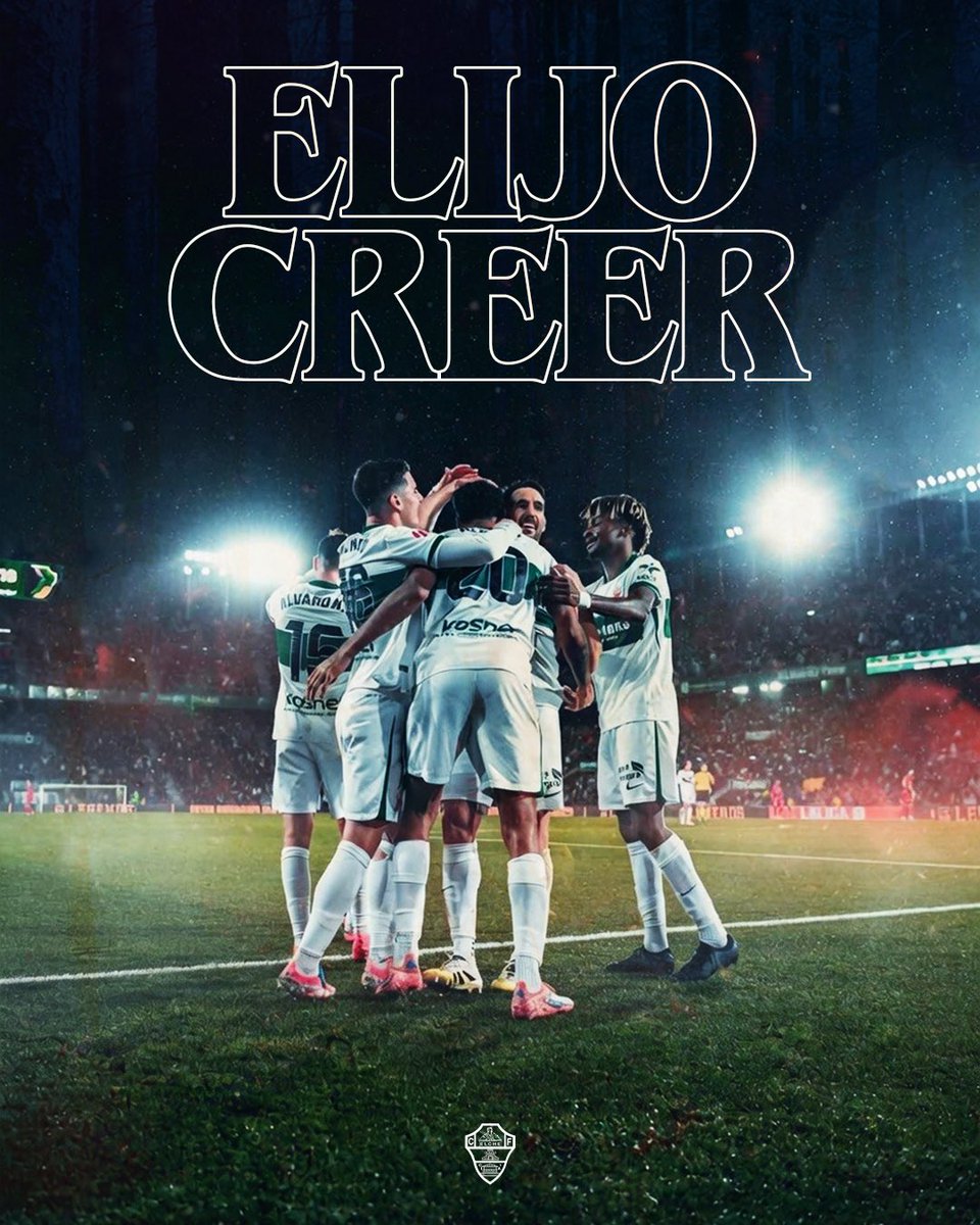 Elche 1-3 Villareal. Primera derrota pero dando la cara, mucho Elche SIEMPRE. 💚

#ElijoCreer