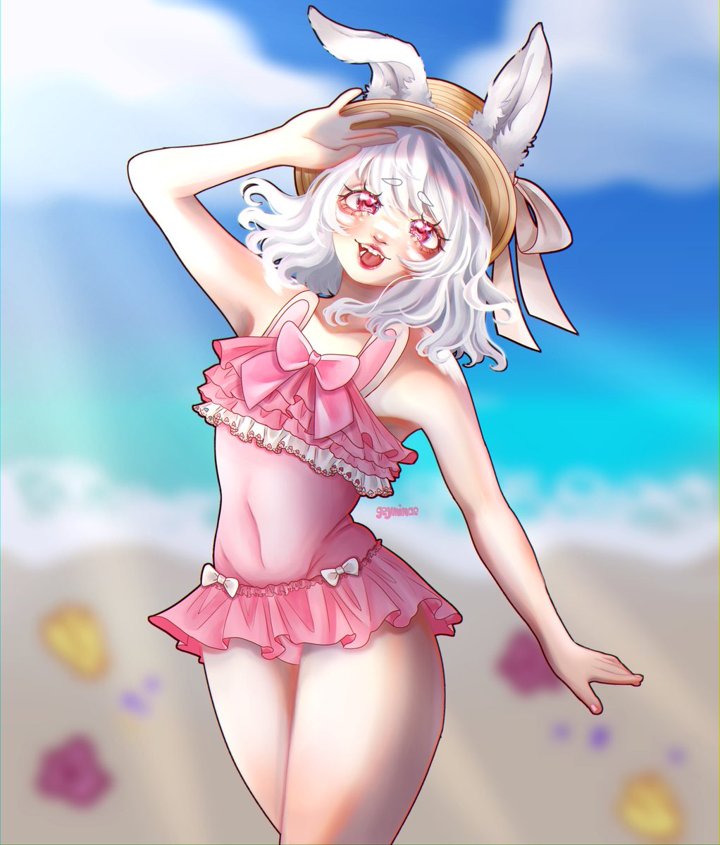 GeneralMib_'s tweet image. Estava revirando minhas coisas e achei essa imagem, por que uma coelha pode ter roupas de praia mas uma alien como eu não?!