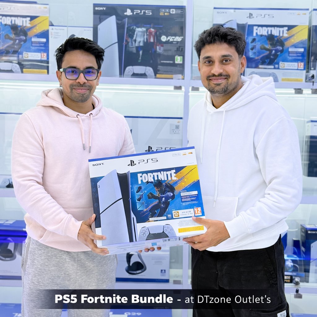 dtzone_official's tweet photo. PS5 Fortnite Bundle - Available at DTzone Outlets. Call 9310385101 for more info. https://t.co/mO7Xmt4Nsy