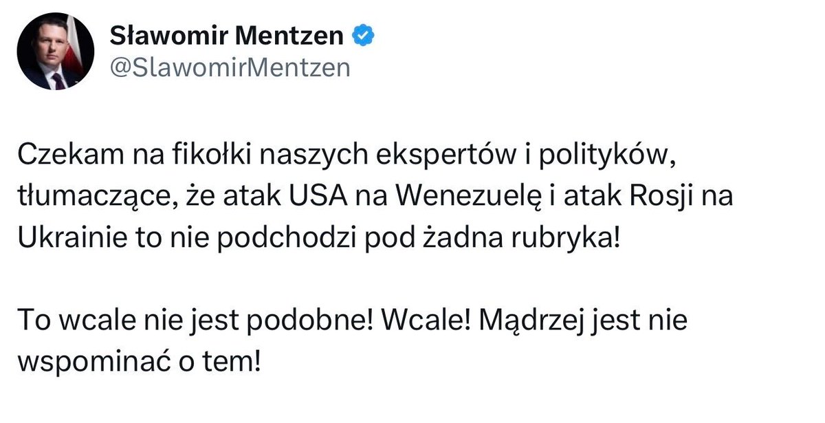 Cóż, z pustego i Salomon nie naleje. 
P. Mentzen z pewnością nie jest trzecią intelektualną siłą narodu