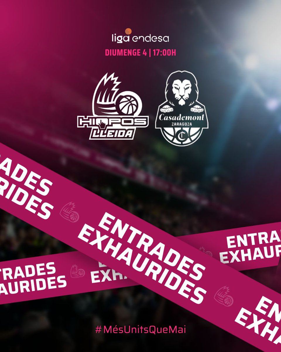 flleida's tweet image. HO HEU TORNAT A FER 🔥 ENTRADES EXHAURIDES ‼️

#MésUnitsQueMai⚔️ #HioposLleida #LigaEndesa #Lleida