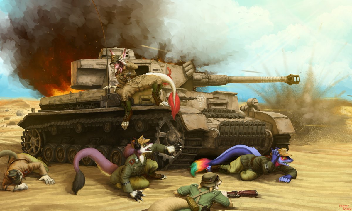 PanzerMask's tweet image. Afrika Korps under attack!
Drawing requested by the past year