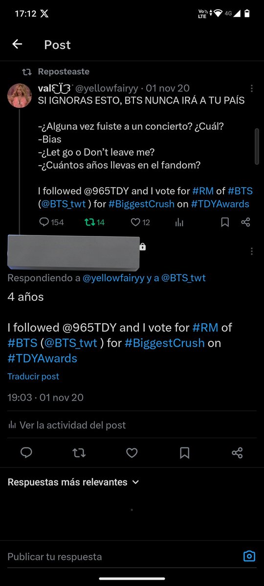 Estaba chusmeando mi cuenta army cuando recién empezaba a usar twt y encontré dios ME PUSE MAL