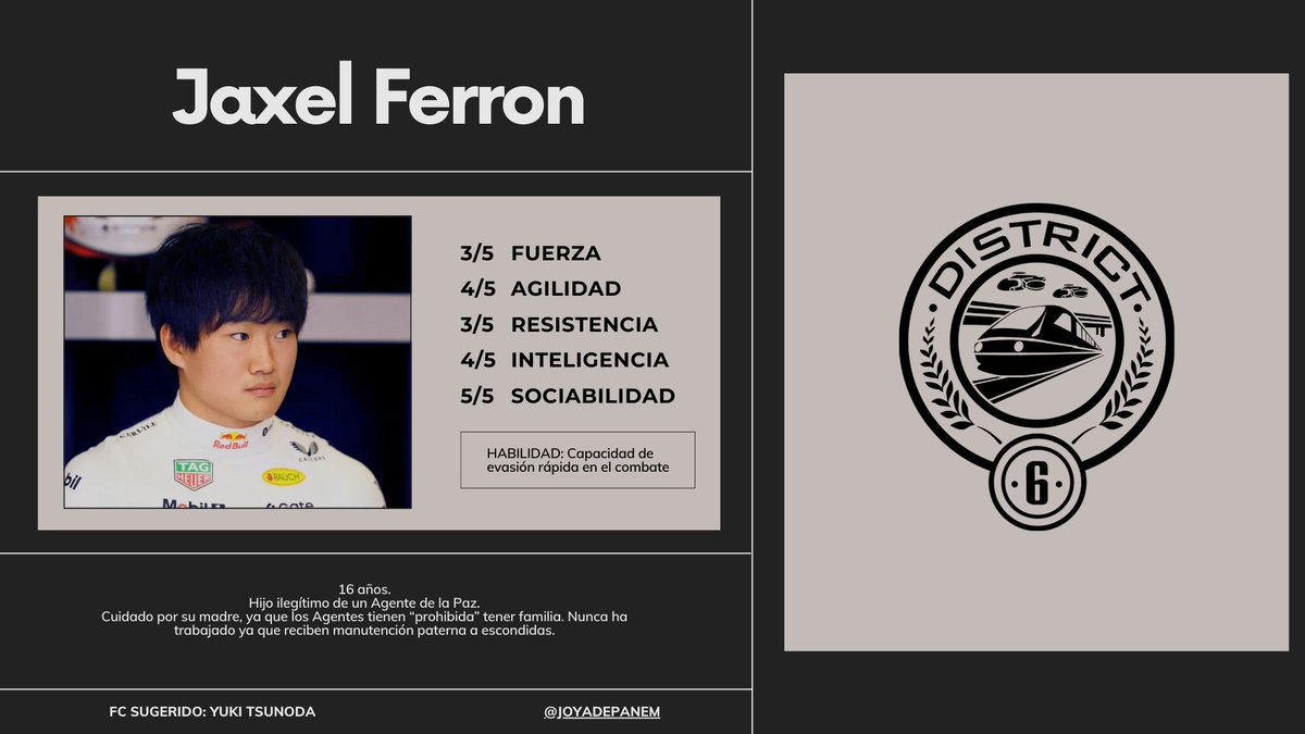 JOYADEPANEM's tweet image. Tributo masculino del Distrito 6 
Jaxel Ferron (Yuki Tsunoda)