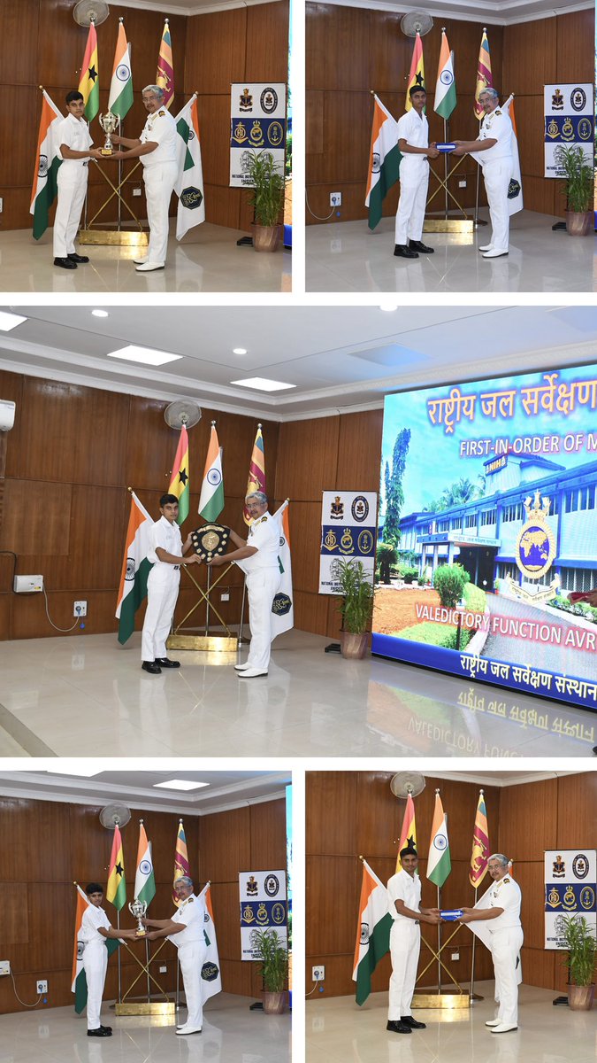 IN_NIH_GOA's tweet photo. #KnowledgeBegetsPrecision #ज्ञानेनपरिशुद्ध्यते 🌍🗺️🌊
🇮🇳🤝🇬🇭🇱🇰
🎓Valedictory ceremony for the AVR (HY) course was held at #NIH on 03 Jan 26 marking the graduation of 51 IN and 06 INTL trainees as #Hydrographers.
Oi/C NIH conferred awards & certificates, signifying their first steps towards becoming a #Professional in the niche field of #Hydrography. A notable achievement in their pursuit of excellence in Hydrography.
Wishing them success in their future endeavours.
#NurturingNextGen #PreferredTrainingPartner
@IN_HQSNC
@IndiannavyMedia
@indiannavy