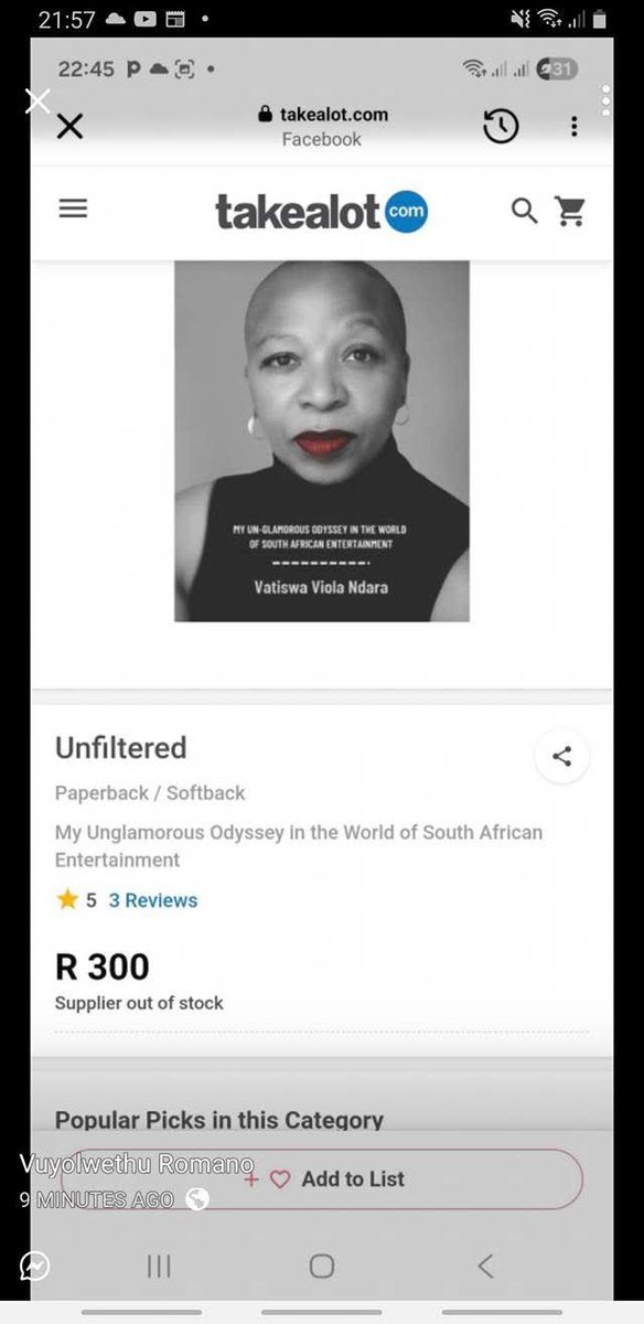 Unfiltered- Vatiswa Ndara 
Let’s buy the book and hear it all  - industry bully!ng