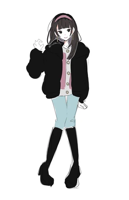 お出掛けする服を女の子に着せてイメージを確認する遊び