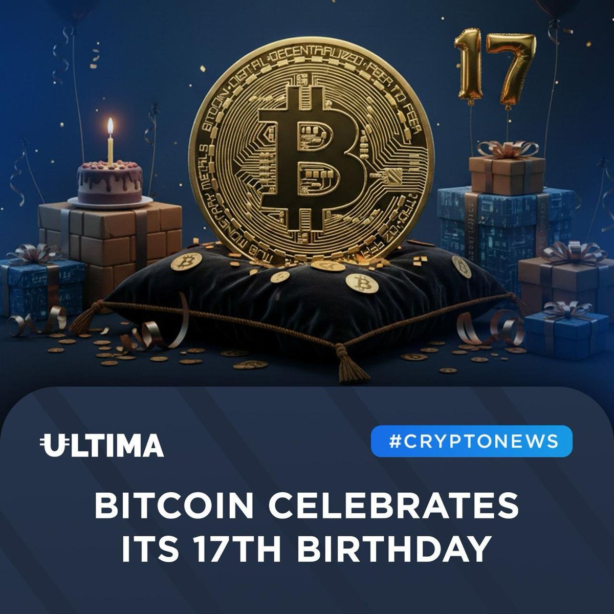 🔥 $BITCOIN CELEBRATES ITS 17TH BIRTHDAY 🔹 Today, January 3, Bitcoin  celebrates its birthday! To this day, the first #cryptocurrency remains the  most important and largest #digital asset in the world. 🔹