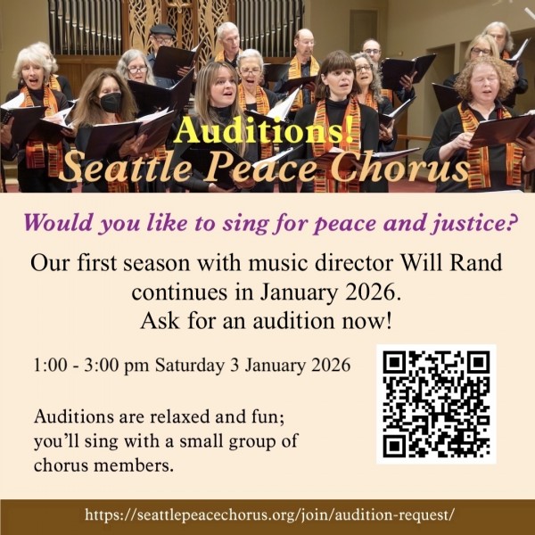 TODAY! Seattle Peace Chorus presents Auditions — for our spring 2026 concerts #SeattleSings seattlesings.org/event/audition…