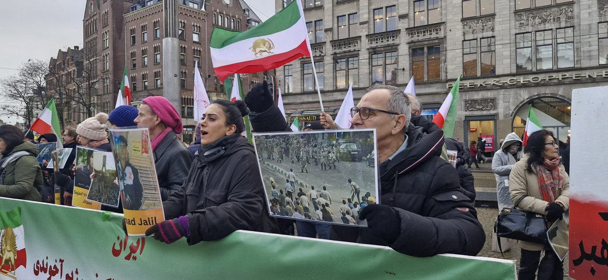 Standing with the people of #Iran today at Dam Square, #Amsterdam.
#No2ShahNo2Mullahs #IranProtests2026