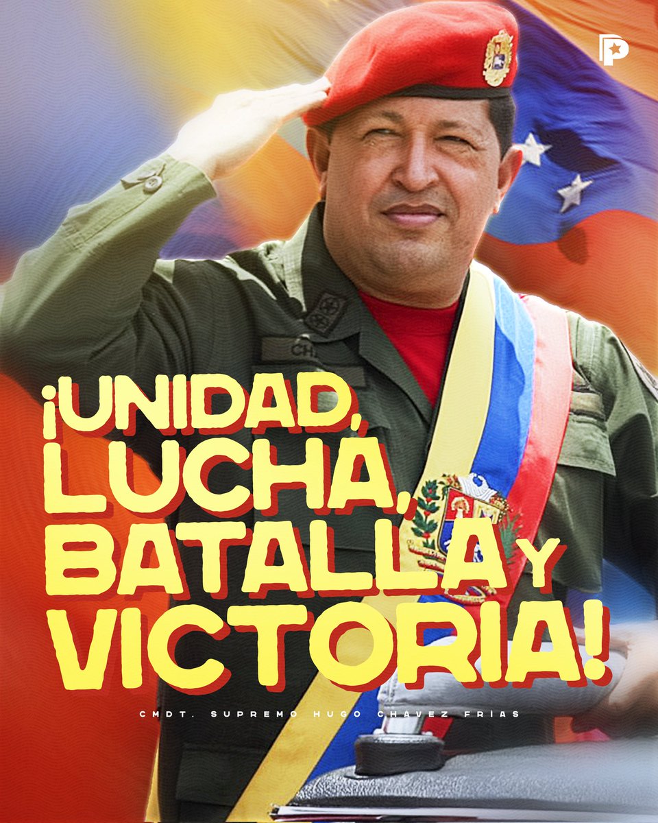 ✊🇻🇪 En las circunstancias difíciles que hoy vive Venezuela, las palabras del Comandante Supremo Hugo Chávez Frías siguen guiándonos: “ante cualquier circunstancia de nuevas dificultades, del tamaño que fueren, la respuesta de los patriotas es unidad, lucha, batalla y victoria”.
