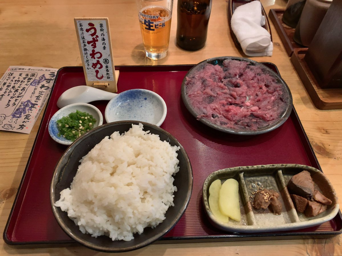 うずわ飯をいただきました。おいしい!!
あとアジのたたきも。うまい!! 