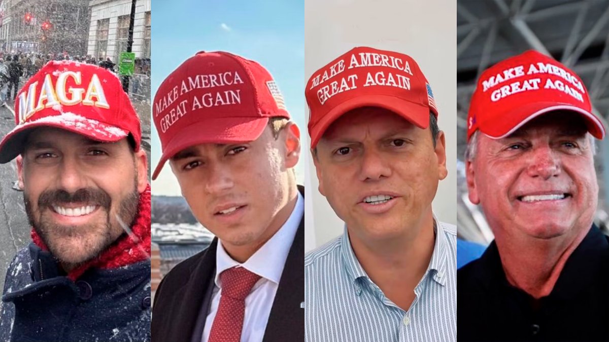 o_jurunense's tweet image. Comemoraram o tarifaço de Trump contra o Brasil.

Desfilaram na Paulista com bandeira gigante dos EUA.

Flávio, atual candidato deles à presidência, sugeriu que Trump bombardeasse o Rio de Janeiro.

Chamam o Brasil de "bostil".

Esses são os que se dizem patriotas.