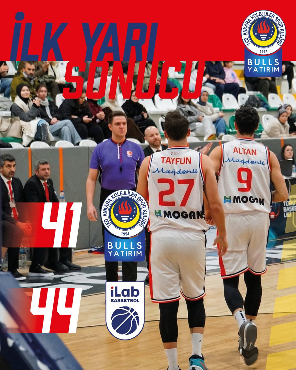 İlk Yarı Sonucu
Bulls Yatırım TED Ankara Kolejliler 🆚 İlab Basketbol: 41-44