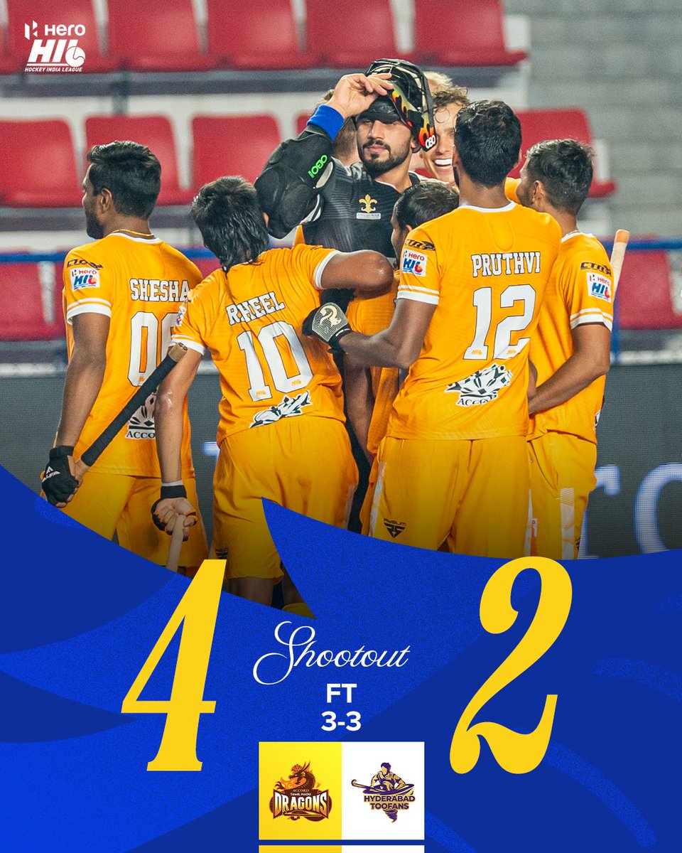 Beginning the campaign with a shootout W. 🔥🐉

WATCH LIVE: 📺 Sony Sports Network &amp; DD Sports 📱Youtube &amp; Waves

#AccordTamilNaduDragons #TNDragons #TherikaViduTamizha #HeroHIL #HockeyIndiaLeague