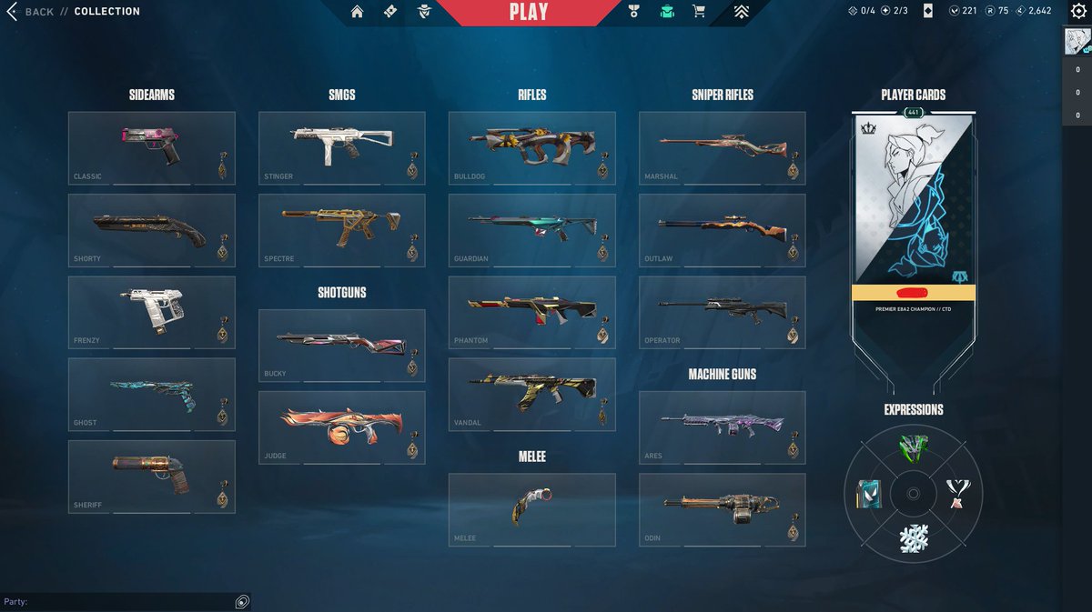 Hi guys, my friend is selling his 9x Radiant Valorant account, looking for around £1k but flexible, details below - 
Level- 441 
Rank-Radiant Elo 
Agents- 27 
Skins- 388 50+ Premium/ Animated Skins  
BPs- 24 
Buddies- 297 (9 Radiant Gun Buddies, enough for every gun) 
DM for info