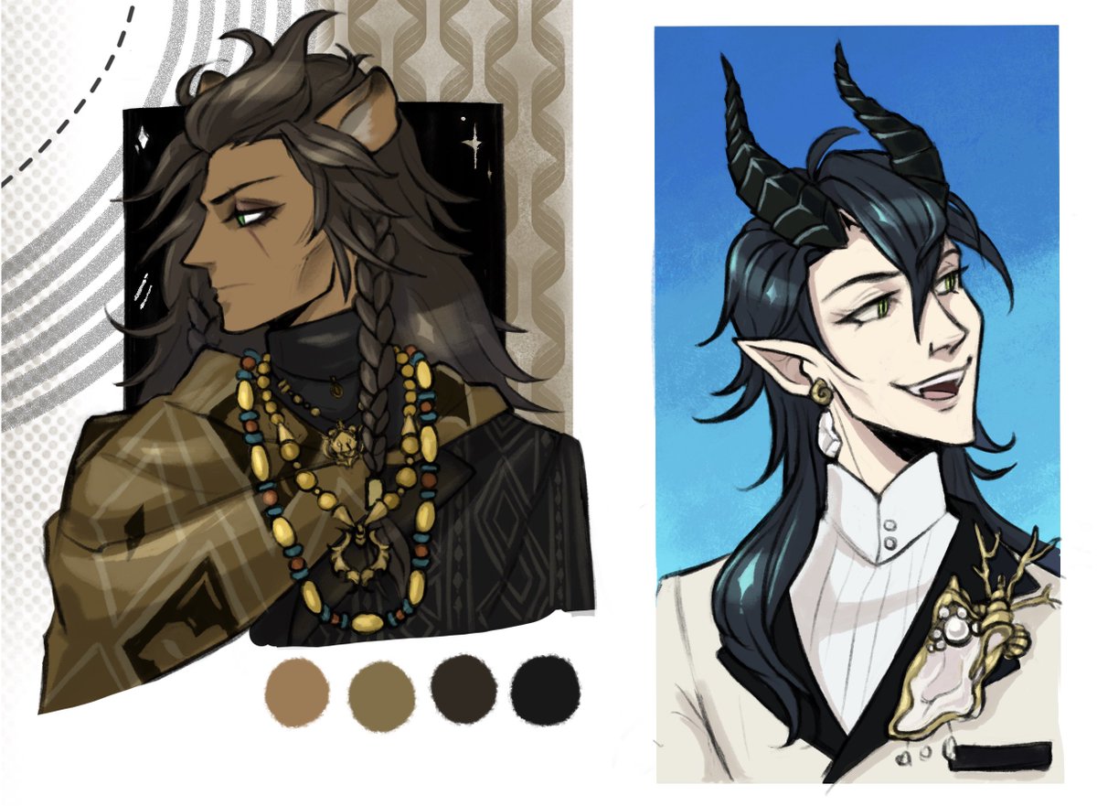 Been really back into #twistedwonderland since the anime came out and had to draw two of my favs. #malleusdraconia #leonakingscholar #twstファンアート #twst