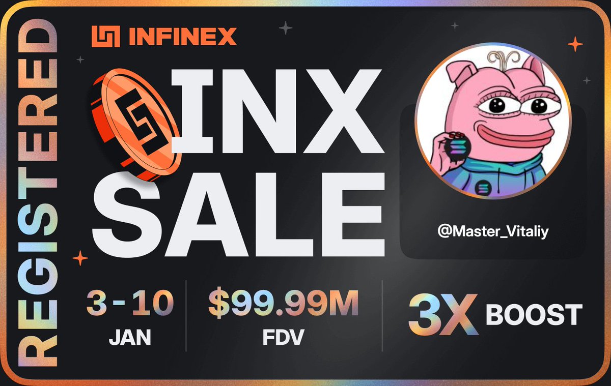 I'm registered for the <a href="/infinex/">Infinex</a> sale - $99.99M FDV, 3-10 Jan, 2026