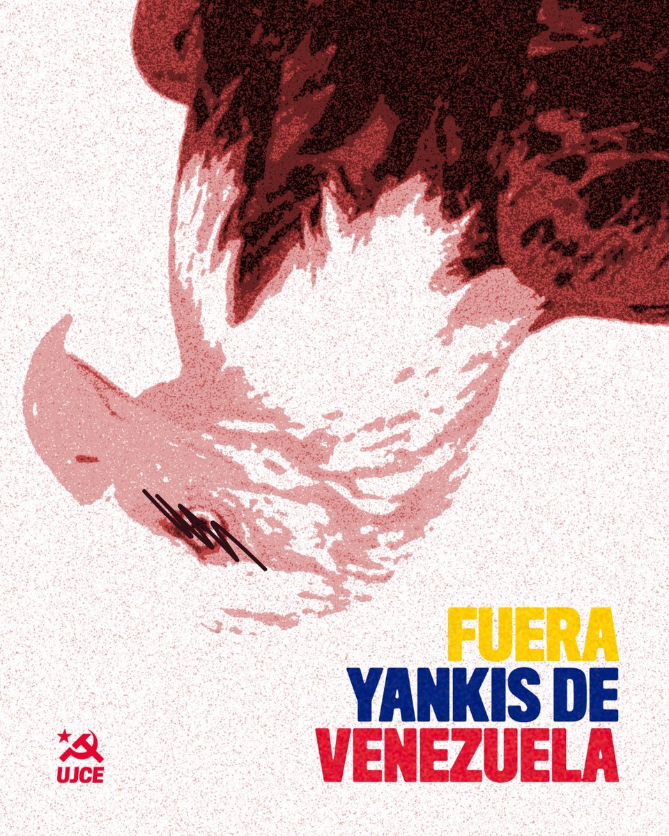 El pueblo venezolano sufre hoy una agresión imperialista que trae de vuelta los tiempos más oscuros para el Continente.

La soberanía de Venezuela y sus recursos solo pertenecen al pueblo bolivariano revolucionario y su legitimo gobierno.

¡Fuera Yankis de Venezuela!
