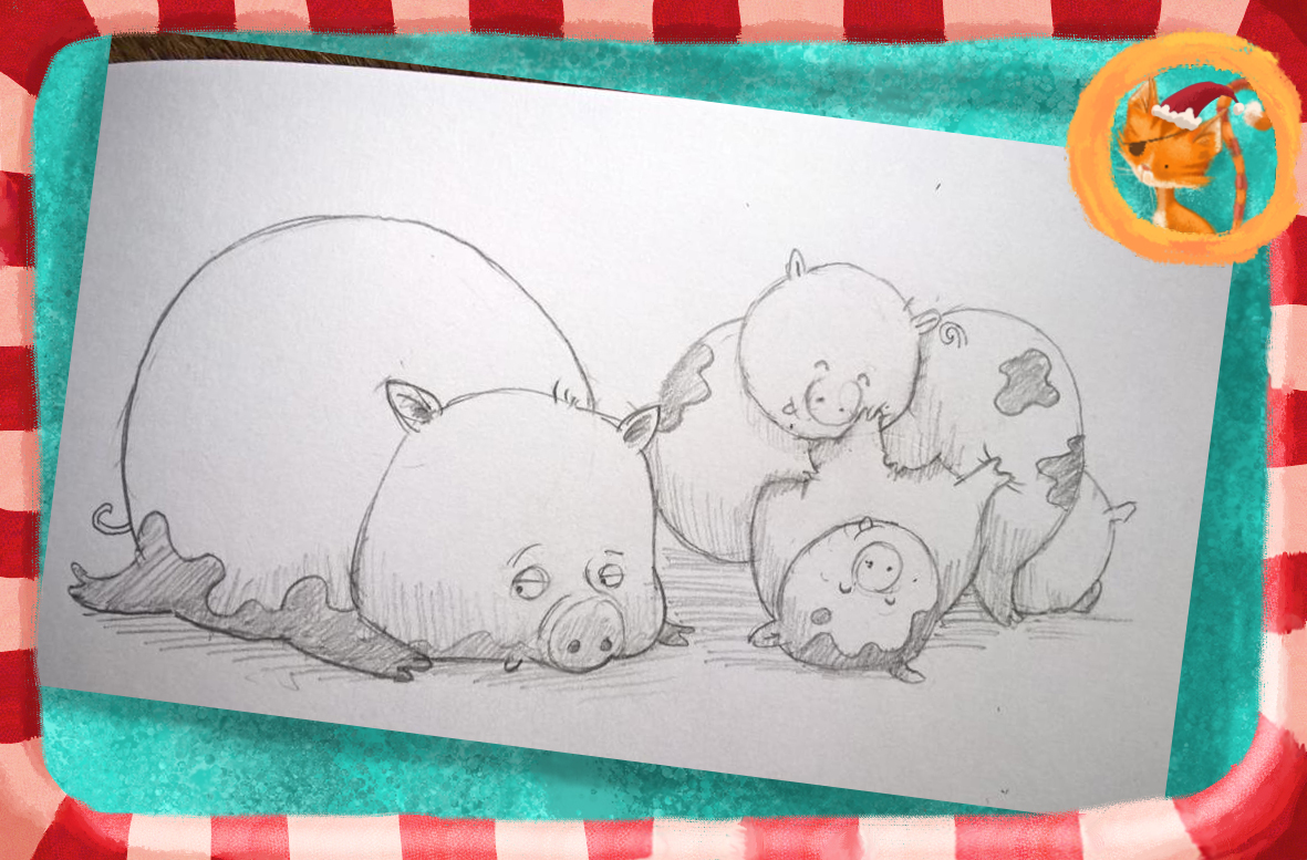 AndyCatBug's tweet photo. A pile of pigs, just right for the new year. #sketch #illustration #pigs #NewYear #PigsOfInstagram #Sketching #CutePigs #CreativeArt https://t.co/R52TMymVJO