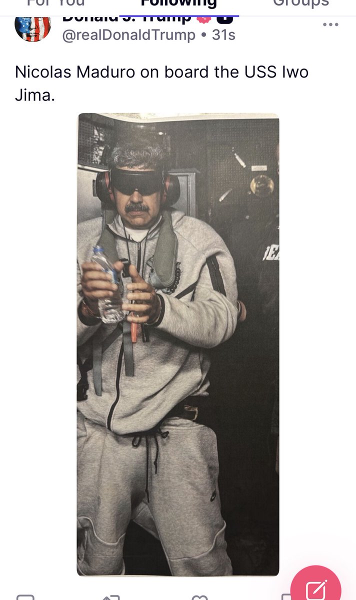 jonsopel's tweet photo. This picture of #Maduro just posted by Trump on Truth Social https://t.co/jgEDMJuZHh