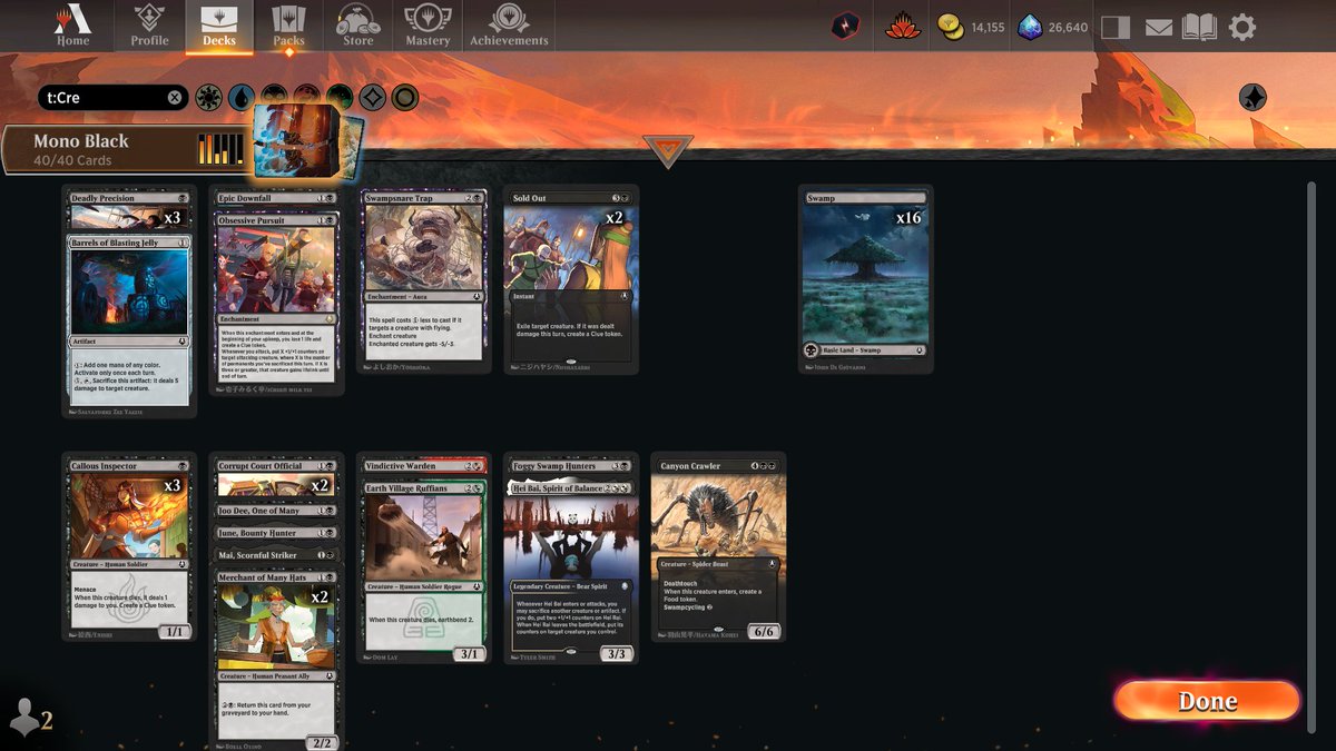 ThePastaPirate's tweet image. ☠️🏆Mono Black🏆☠️

1) 1x Mai/Pursuit: deck's only rares

2) 2x Sold Out: clean answer for opposing bombs

3) 3x Inspector/Precision: deck's main core

4) 16 lands hit the sweet spot

5) Pursuit stole this trophy

Draft: 17lands.com/draft/bd5f3354…

Games: 17lands.com/details/bd5f33…