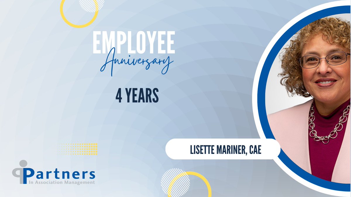 Congratulations to Lisette Mariner, CAE for 4 years with #PartnersAMC today! Fun fact: Her favorite place she’s traveled to is the top of a glacier in Alaska to dog sled. Partners is glad to be your home base!  #EmployeeAnniversary #PartnersProud #PartnersStrong
