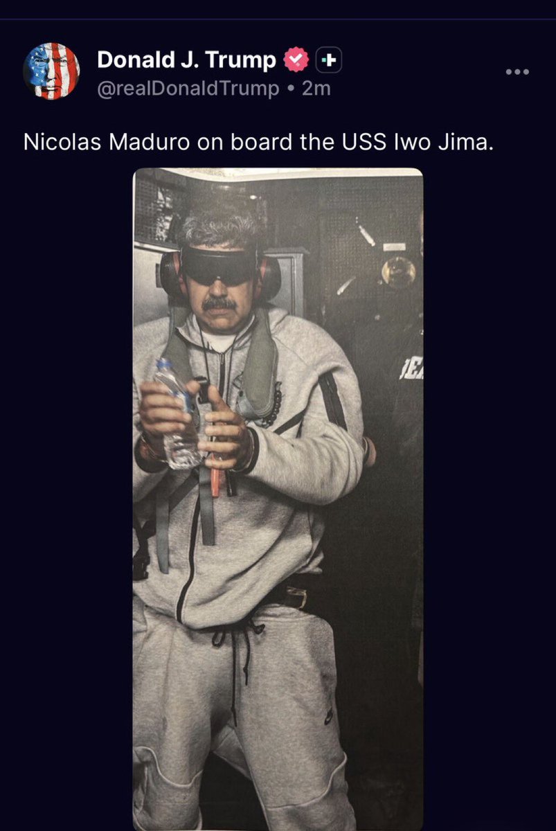 big_business_'s tweet image. Trump posted Maduro in Nike Tech Fleece
