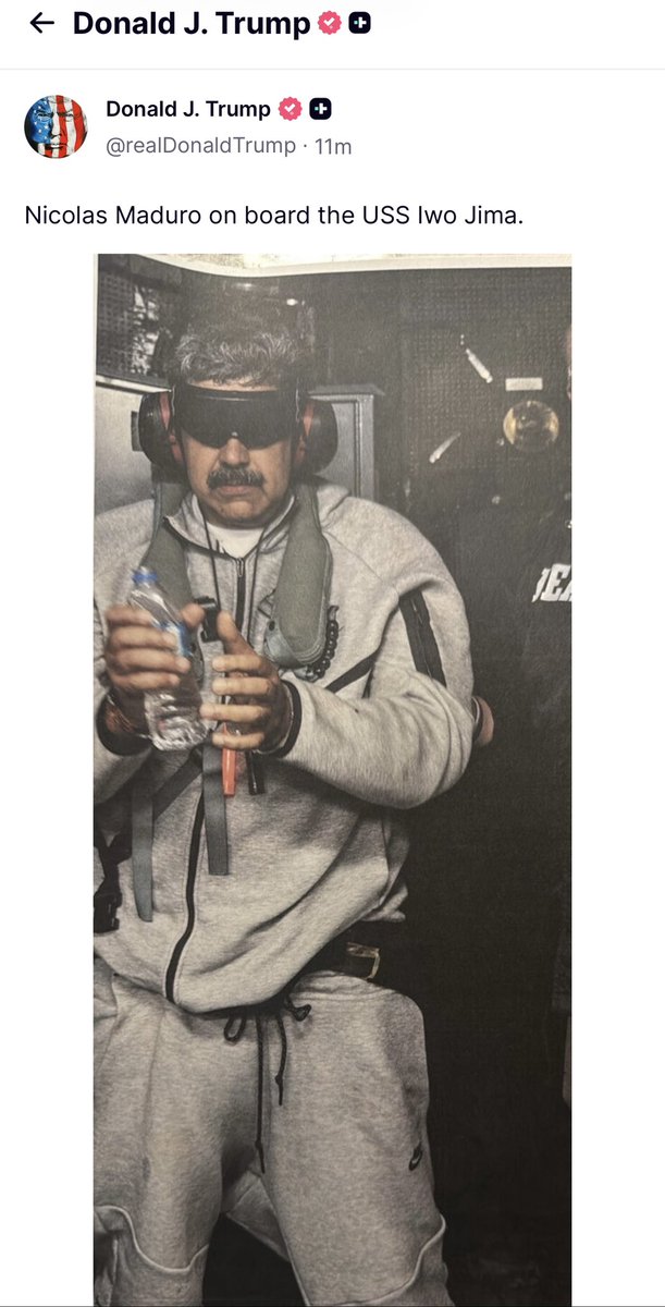 Ahora si, foto publicada por Donald Trump de Nicolas Maduro en su red social Truth Social.